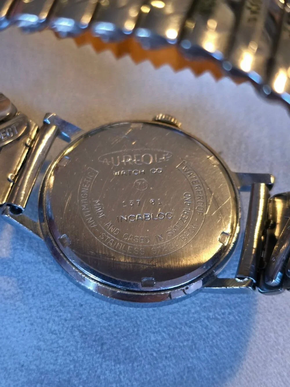 1960s Waltham, Textured Dial, Runs, Swiss, Men's Watch, 33 mm, Aureole Watch Co.